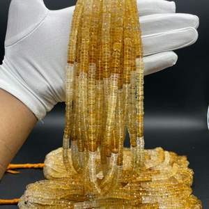 Perles de citrine naturelle facettées en forme de pneu 5-7 mm, pierres précieuses 100 % naturelles pour la fabrication de bijoux - Product Image 3