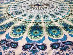 Chemin de Table traditionnel en coton Design floral Mandala tapis de Table rond couverture pour mariage plage jeter tapis de Yoga-tapisserie faite à la main - Product Image 4