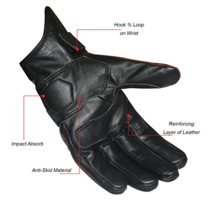 Motorbike Gloves Knuckle protection Vented Leather Riding Sports Motorcycle Auto Racing Wear Biker Unisex Gloves - Product Image 4