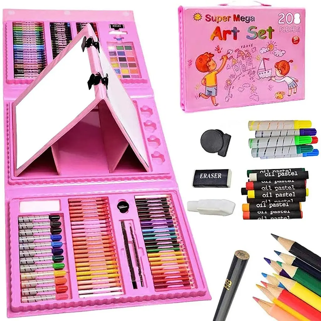 Supplies 208Pcs Drawing Art Set Painting Drawing For Kids Box Artist Printing Art Set With Drawing Board