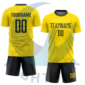 Personalizado de secado rápido amarillo fútbol Jersey conjunto de entrenamiento al por mayor de fútbol uniformes del club para adultos nombre impreso - Product Image 2
