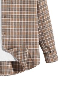 Chemise en flanelle à carreaux marron pour homme, personnalisée par le fabricant, boutonnée, manches longues, décontractée, avec poche poitrine, douce et chaude pour un usage quotidien - Product Image 6