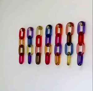 Chaîne de lien en résine pour décoration murale, chaîne murale ouverte transparente, boucle de chaîne, bijoux DIY, chaîne cubaine en plastique acrylique pour décoration murale - Product Image 4