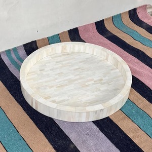 Fournisseur indien Grand plateau décoratif en incrustation d'os pour centres de table ou consoles disponibles chez Wholesale Supply - Product Image 4