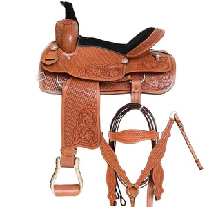 Selles en cuir occidental de qualité supérieure légères et résistantes aux intempéries avec arbre en bois durable - Product Image 1