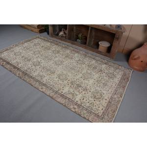 Classique Beige Marron 4.6X8.4 ft Vintage Turc Tapis Faux Lapin Fourrure avec Latex Support Patchwork Motif pour Couloir Chambre - Product Image 3
