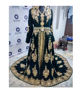 Bouteille verte perles lourdes Kaftans ornement à la main dabka cora perles pierre strass broderie couleur peut être personnalisé - Product Image 1