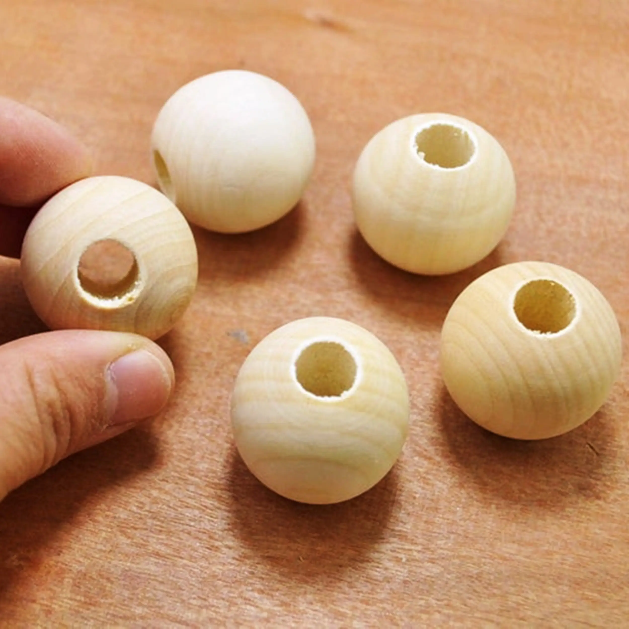 10 pezzi 30mm grandi perle di legno rotonde su misura colore e dimensioni perline di legno indiani fatti a mano prodotti genuini