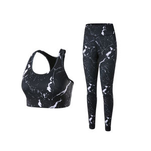 2025 Unique personnalisé deux tons Yoga ensemble pour femmes solide motif sport mode avec taille élastique FitnessYoga Leggings - Product Image 2