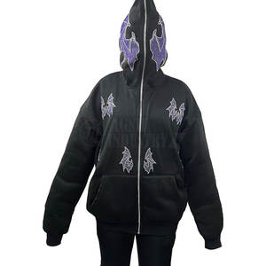 Sudadera con Capucha de Invierno para Hombre, Talla Grande, con Pedrería, Diseño Personalizado, 100% Algodón, Alta Calidad, con Cierre, Precio Económico, Servicio OEM - Product Image 3