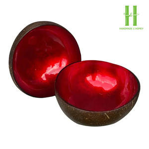 MEILLEUR VENDEUR! 100% bols en bambou poli naturel et cuillères en bois faits à la main Style bohème bol à salade écologique Vietnam - Product Image 2