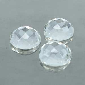 Natural <b>Crystal</b> Quartz Rose Cut Round Shape 12mm Flat Back Cabochon Gemstone Suitable for <b>Rings</b> Necklace DIY Jewelry Making - Product Image 2