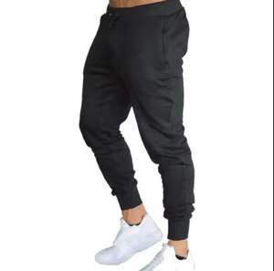 Pantalones de chándal para correr de cintura media para hombre, Pantalones rectos de algodón para entrenamiento de cintura elástica - Product Image 2