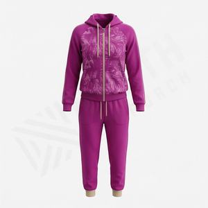 Stylish <b>Womens</b> Pure Cotton Fleece Tracksuits Customizable Logo Label High Quality Ladies Sets Premium Soft <b>Warm</b> Gym Sportswear - Product Image 1