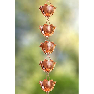 Chaîne de pluie écologique Chaîne de collecte d'eau de pluie Décoration de maison pour jardin Chaîne de pluie Lotus en cuivre pur Décoratif - Product Image 4