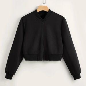 Meilleure vente OEM blouson d'aviateur solide à fermeture éclair pour femmes blouson d'aviateur personnalisé de haute qualité pour femmes - Product Image 1