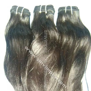 100% extensiones de cabello crudo Remy indio Virgen sin procesar textura recta natural un donante de cabello a granel India de alta calidad - Product Image 1