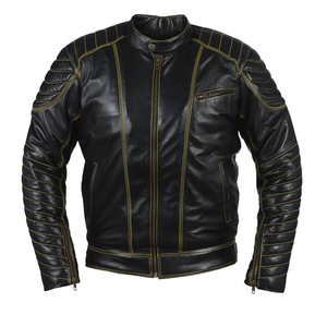 Chaquetas de cuero informales de alta calidad para hombre Impresión personalizada de piel de vaca cien por ciento natural con cuello levantado - Product Image 6