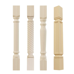 Support de pieds décoratifs de colonne d'îlot d'armoires de cuisine en bois massif pour armoires d'îles de tables Support d'armoire élégant - Product Image 6