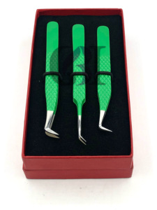 Nouveau Style 45 & 90 Degrés Céleri Poudre Revêtement En Acier Inoxydable Botte Volume Avec Fiber Pointe Extension De Cils Pince À Épiler Outil De Beauté - Product Image 2