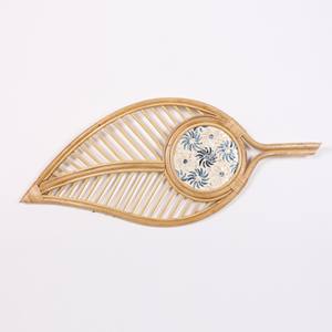 Feuille Design Rotin Décoration Murale avec Nacre Vintage Tenture Art Décoration de La Maison En Gros Fabriqué au Vietnam - Product Image 1