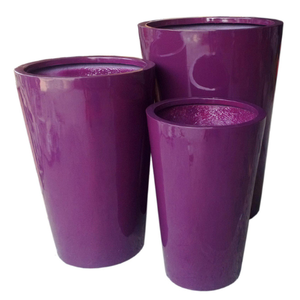 Vendeur chaud en fibre de verre Pots de jardinière décoratif FRP Pot forme ronde ensemble 3 pièces pour la décoration de la maison et du jardin fournisseur du Vietnam - Product Image 3