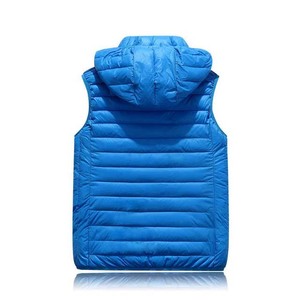 Chaleco acolchado de invierno personalizado para hombre, chaleco acolchado para exteriores, chaquetas acolchadas con capucha, chaqueta de poliéster acolchada azul, estilo callejero - Product Image 2