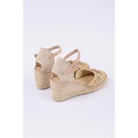Espadrille à talon compensé fermé