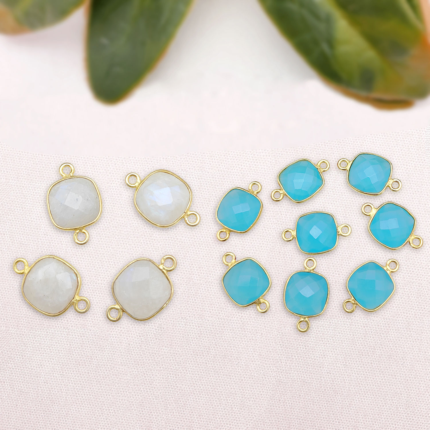 Rainbow Moonstone and Aqua Chalcedony