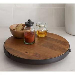 Plato giratorio Lazy Susan decorado para mesas de banquete, centro de mesa elegante para servir comida y suministro de utensilios de cocina para catering - Product Image 2