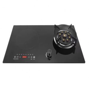 Table de cuisson à gaz pliable à 2 brûleurs en verre trempé, cuisinière à gaz encastrable disponible - Product Image 1