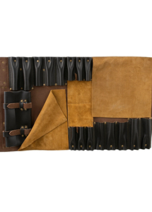 Sac à roulettes en cuir fonctionnel et durable avec rangement organisé, facile à transporter, personnalisable, sac de rangement pour couteaux de haute qualité - Product Image 3