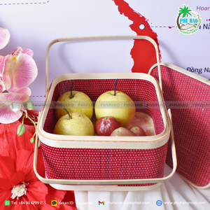 Produit de vente chaud rehaussez votre expérience de cadeau avec un panier-cadeau en bambou rustique et élégant - Product Image 5