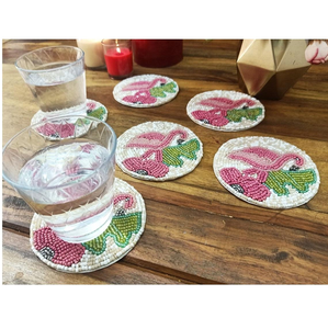 Posavasos de Cuentas de Vidrio Ecológicos Grabados a Mano de Alta Calidad para Decoración de Mesa, Precio al por Mayor, Decoración de Escritorio, Regalo - Product Image 3