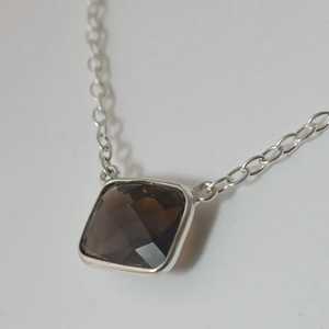 Navya Craft 925 Sterling <b>Silver</b> Women's Smoky Quartz Crystal <b>Necklace</b> Gemstone Jewelry for Christmas Valentine's Day - Product Image 6