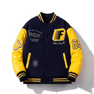Chaqueta Varsity Personalizada SENSEL SPORTS para Hombre, con Mangas de Cuero PU, Parches Bordados, Chaqueta Casual de Béisbol Universitaria con Forro Acolchado - Product Image 3
