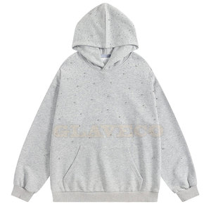 Sudaderas con capucha duraderas para uso en exteriores de talla grande con diamantes de imitación para adultos Estilo informal Básicos esenciales de invierno - Product Image 1