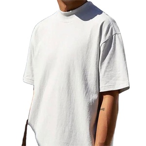 Camiseta Blanca al por Mayor 2026, Camiseta de Algodón Grueso de Corte Holgado con Hombros Caídos, Fabricante de Camisetas con Cuello Redondo para Hombre - Product Image 5