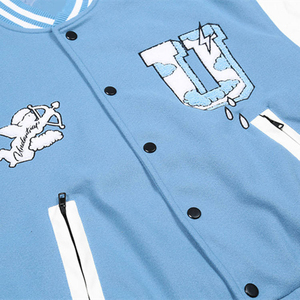 Chaqueta de Béisbol de Invierno para Hombre con Logotipo Personalizado, Chaqueta Universitaria de Lana XL, Parche de Bordado de Chenilla, Logotipo Personalizable, Letras Recortadas - Product Image 4