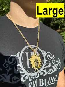 Colgante de cabeza de Medusa Vermeil de plata 925 MOISSANITE Iced collar colgantes y dijes - Product Image 2