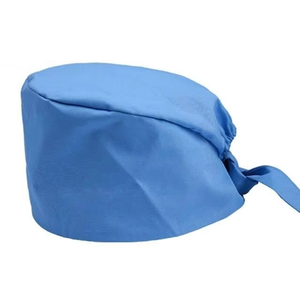 Chapeau de travail unisexe pour dentiste, logo personnalisé, couleur unie, tissu tissé, bouton à nouer à l'arrière pour les infirmières et les médecins - Product Image 2