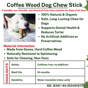 Sustainable Coffee Wood Chew Stick for <b>Dogs</b> | Bulk Supply, Long-Lasting Pet <b>Toy</b> | Ms Jessi - Product Image 6