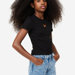 Camisetas estampadas de manga corta de gran tamaño de alta calidad para niñas camisetas personalizadas de moda de secado rápido para niños - Product Image 1
