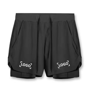 Short de sport athlétique et de gymnastique de haute qualité pour hommes, short d'entraînement et de course confortable avec logo personnalisé, double couche de poches solides - Product Image 5