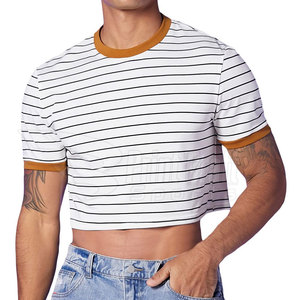 T-shirt de culture sur mesure de conception unique pour les hommes nouveauté t-shirts de culture à séchage rapide de grande taille - Product Image 1