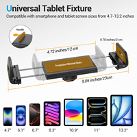 Support de tablette en aluminium réglable avec base de fixation pour tableau de bord de camion ou bateau, compatible avec iPad et téléphones, design universel