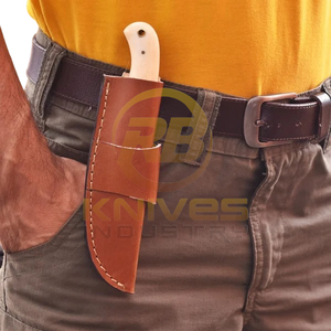 Cuchillo de Caza y Camping de Acero de Damasco Hecho a Mano Más Vendido |   Cuchillo Skinner de Hoja Fija Personalizado con Mango de Hueso y Funda de Cuero (OEM) - Product Image 6