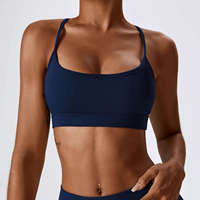 Soutien-gorge de sport pour femmes de haute qualité Soutien-gorge de sport avec logo personnalisé avec bretelles réglables Logo avant léger de couleur unie pour vêtements de sport