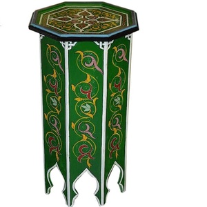 Produit exclusif en bois de forme hexagonale avec table d'appoint peinte à la main tabouret décoratif de salon de chambre à coucher pour la cuisine à domicile - Product Image 1