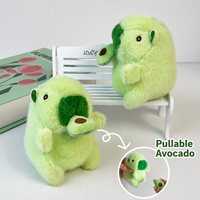 Jouets en peluche avocat mignons, poupées animaux en peluche, capybara vibrant avec corde à tirer, jouets pour enfants, pendentifs porte-clés